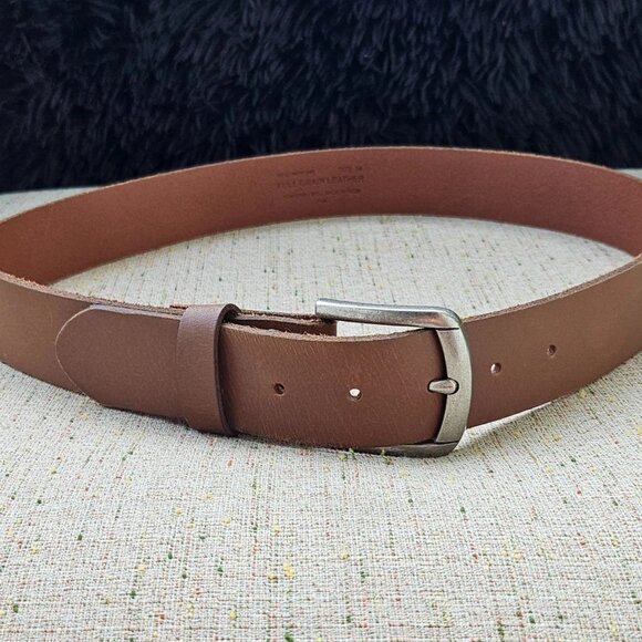 Men Belt Brown Genuine Leather Waistband Unisex Belt Pin Buckle Size 32 inches - Picture 10 of 12